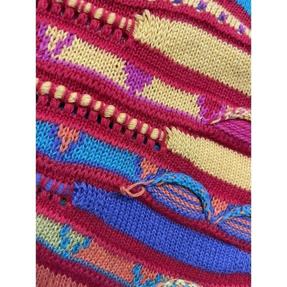 VINTAGE United Colors Of Benetton Knit Sweater Women Medium Multicolor Italy 90s - Picture 3 of 7